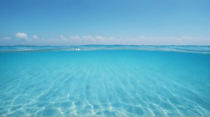 Transparent blue clear water surface