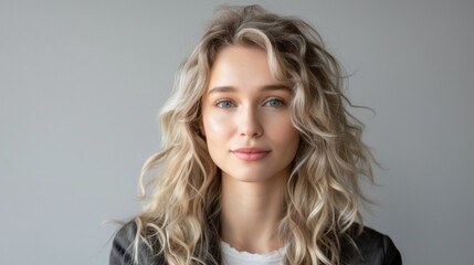 A woman with blonde hair posing for a picture, AI