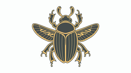 Egyptian scarab beetle icon. Outline Egyptian scarab 