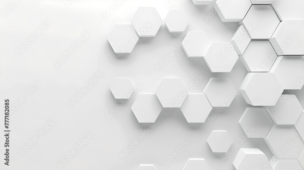 Poster minimalistic white hexagonal pattern, modern abstract background. visual concept of clean design. pe