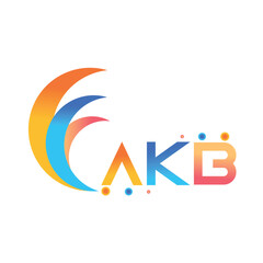 AKB letter technology Web logo design on white background. AKB uppercase monogram logo and typography for technology, business and real estate brand.
