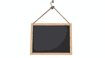 Blackboard hanging on the crane hook Flat vector isolated