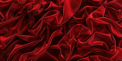 Bright red wavy background fabric texture abstraction