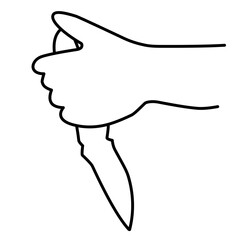 murder knife in hand line icon