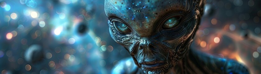Alien, Outer space element concept, futuristic background