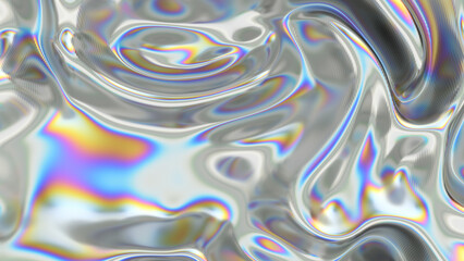 Iridescent Holographic Waves Abstract Background