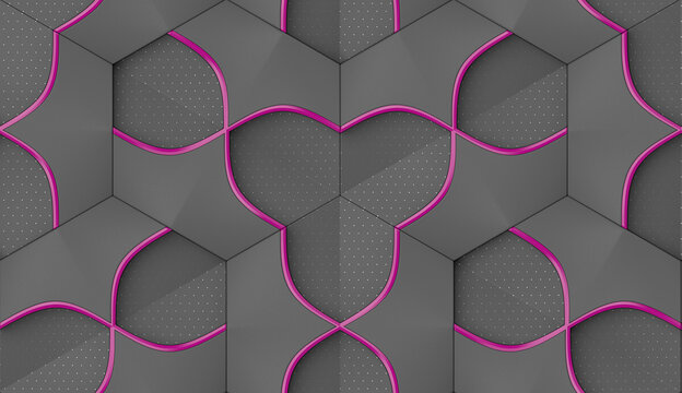 Seamless 3D geometric wallpaper pattern
