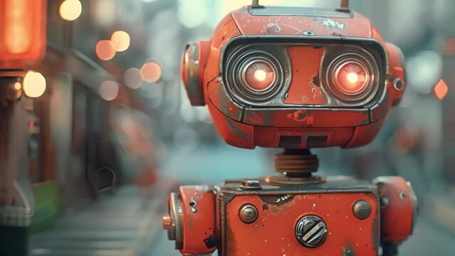 丸い目のレトロなロボット,Generative AI 