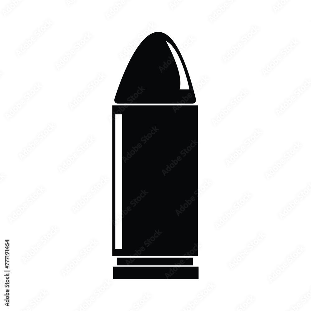 Poster bullet icon. pistol bullet icon. simple illustration of bullet vector icon for web design isolated o