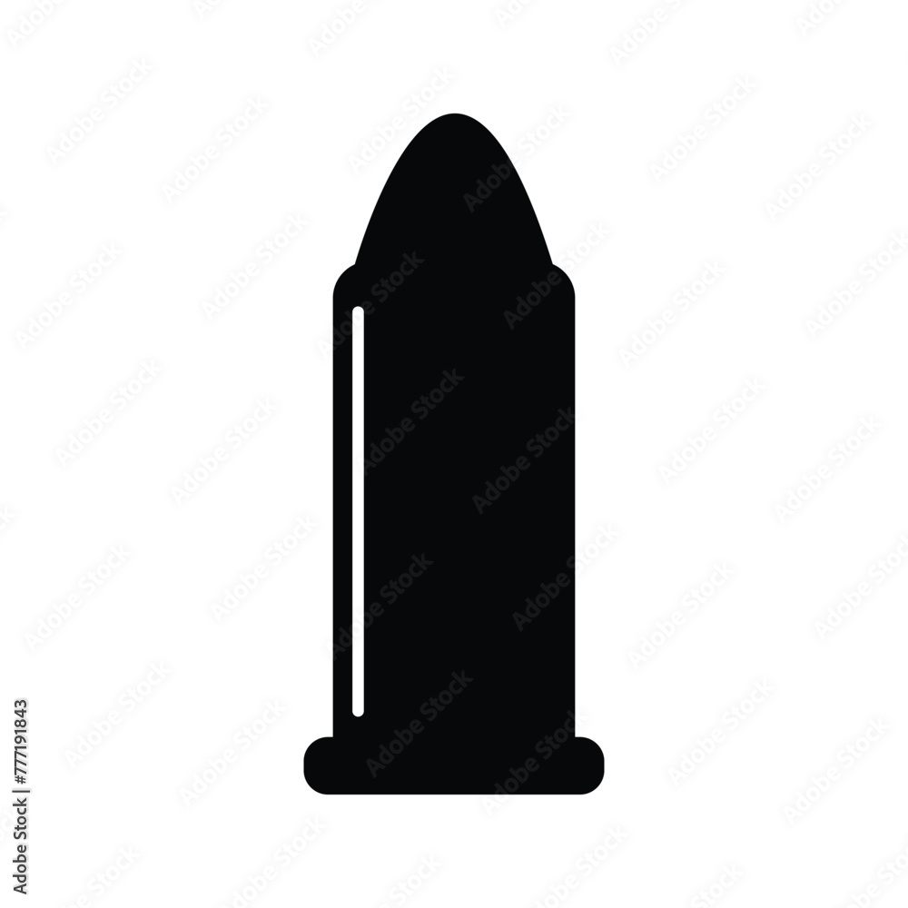 Poster bullet icon. pistol bullet icon. simple illustration of bullet vector icon for web design isolated o