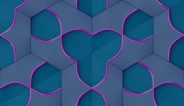 Seamless 3D Geometric Wallpaper Pattern Design