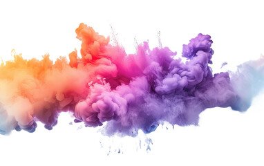 Fototapeta premium A colorful smoke explosion on white background,png