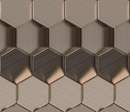 Seamless hexagon geometric pattern in 3D style