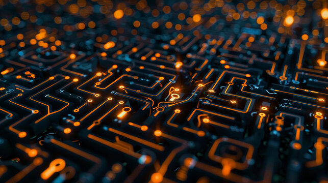 A maze of binary code with locks and keys scattered throughout, symbolizing the complexity of encryption in cybersecurity High detailed,high resolution,realistic and high quality photo
