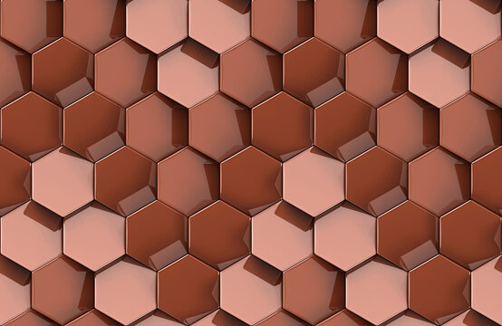 Seamless 3D hexagon pattern in modern style