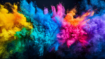 Fototapeta na wymiar Explosive powder burst in motion, abstract and creative color explosion