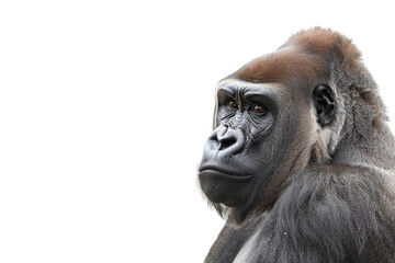 Majestic Primate Gorilla isolated on transparent background