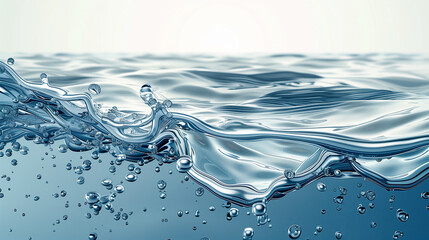 Water splash illustration on the white background.