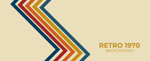 Minimal retro background with colroful stripes. 60s, 70s, 80s, 90s lines. suit for banner, cover, poster, card, flyer, brochure, website, greeting card. Eps10 vector.