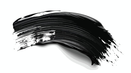 Smear of black mascara isolated on white top view flat