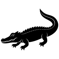Simple    crocodile  Silhouette Vector logo Art, Icons, and Graphics vector illustration