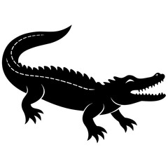 Simple    crocodile  Silhouette Vector logo Art, Icons, and Graphics vector illustration