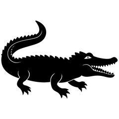Simple    crocodile  Silhouette Vector logo Art, Icons, and Graphics vector illustration