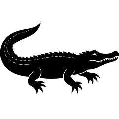 Simple    crocodile  Silhouette Vector logo Art, Icons, and Graphics vector illustration
