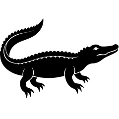 Simple    crocodile  Silhouette Vector logo Art, Icons, and Graphics vector illustration