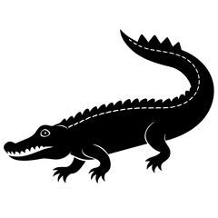 Simple    crocodile  Silhouette Vector logo Art, Icons, and Graphics vector illustration