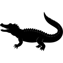 Simple    crocodile  Silhouette Vector logo Art, Icons, and Graphics vector illustration