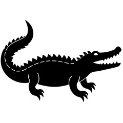Simple    crocodile  Silhouette Vector logo Art, Icons, and Graphics vector illustration