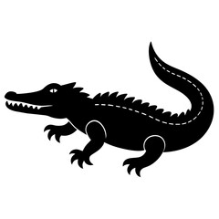 Fototapeta premium Simple crocodile Silhouette Vector logo Art, Icons, and Graphics vector illustration
