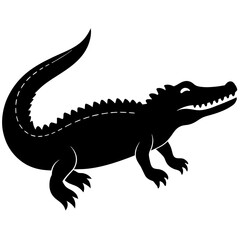 Simple    crocodile  Silhouette Vector logo Art, Icons, and Graphics vector illustration