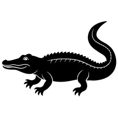 Simple    crocodile  Silhouette Vector logo Art, Icons, and Graphics vector illustration