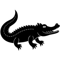 Simple    crocodile  Silhouette Vector logo Art, Icons, and Graphics vector illustration