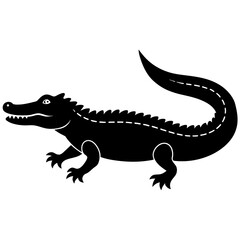 Simple    crocodile  Silhouette Vector logo Art, Icons, and Graphics vector illustration