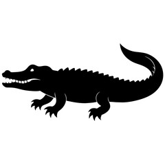 Simple    crocodile  Silhouette Vector logo Art, Icons, and Graphics vector illustration