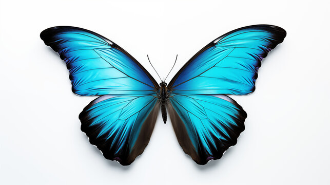 Iridescent Blue Morpho Butterfly in Natural Habitat