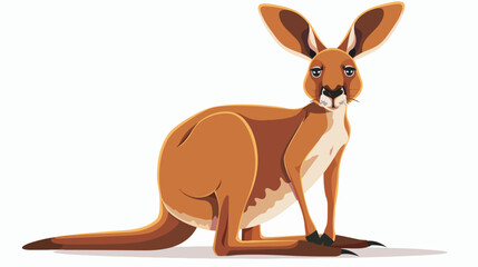 Cartoon Happy Kangaroo isolated on white background f