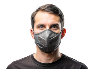 Isolate gas mask up close isolated on transparent background