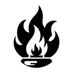 minimalist Fire flames logo, Gas Logo design vector black color silhouette, Black color silhouette, isolated white background-03