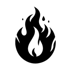 minimalist Fire flames logo, Gas Logo design vector black color silhouette, Black color silhouette, isolated white background-04