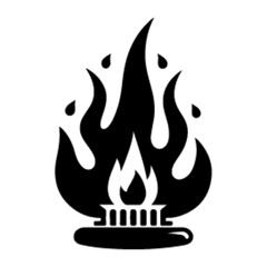 minimalist Fire flames logo, Gas Logo design vector black color silhouette, Black color silhouette, isolated white background-18