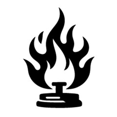 minimalist Fire flames logo, Gas Logo design vector black color silhouette, Black color silhouette, isolated white background-20