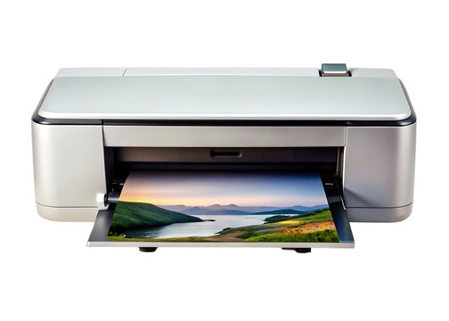 Printer isolated on transparent background