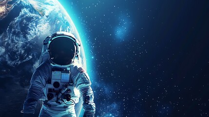 astronaut illustration image, international day of human space flight event concept - obrazy, fototapety, plakaty