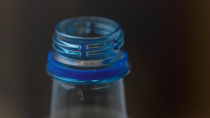 plastic bottle close-up, Plastic bottle shell and cork close-up, concept of using everywhere...