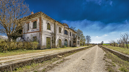 Old Train Station, Vía Verde Santander Mediterráneo Walking Path,  Medina de Pomar, Las Merindades, Burgos, Castilla y León, Spain, Europe