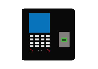 Flash Design style with long shadow the access control machine or time the attendance machine with access is fail on screen ,vector design Element illustration
